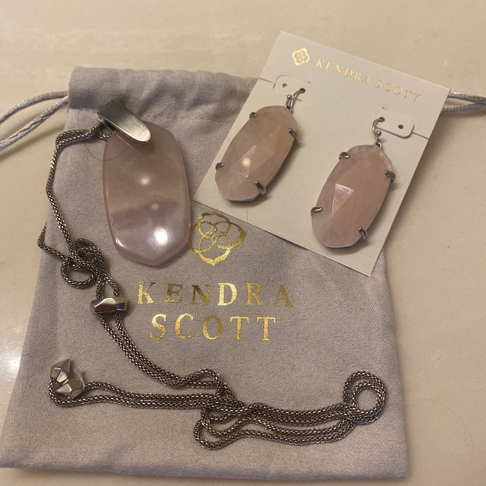 Kendra Scott pink and silver set
